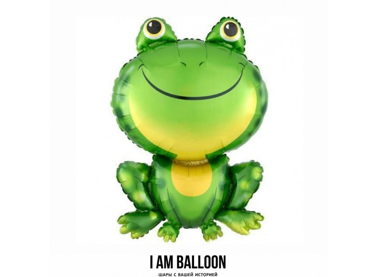 (33-84 см) шар фигура - лягушка зеленый