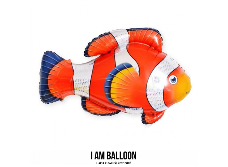 (35-89 см) шар фигура - рыба клоун оранжевая