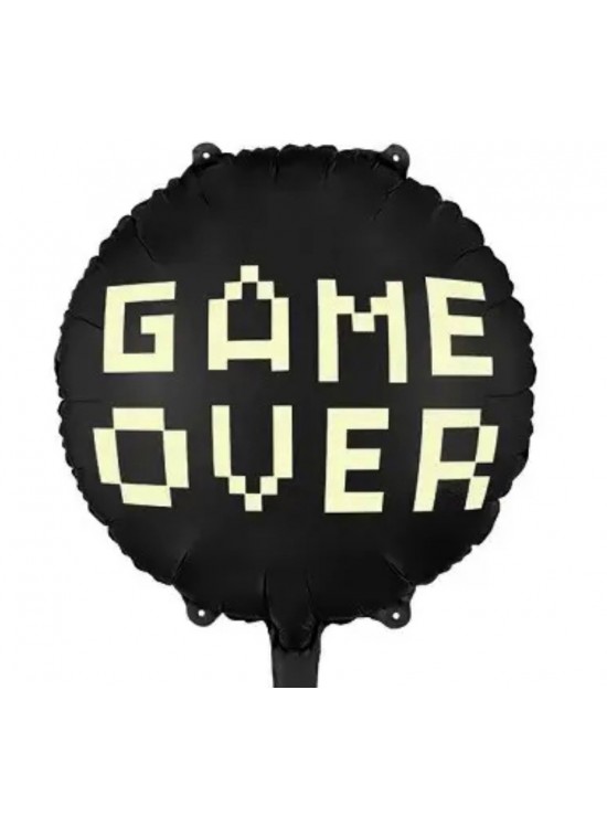 круг черный game over 35 см PartyDeco