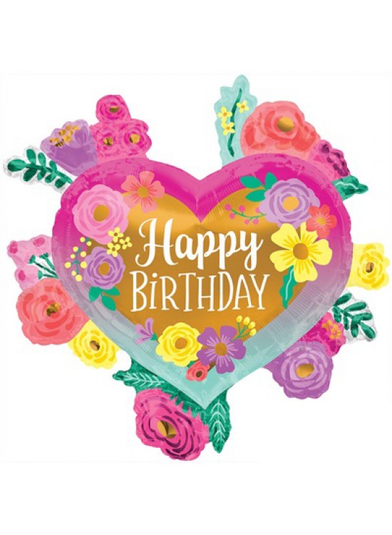 сердце happy birthday цветы 68 см